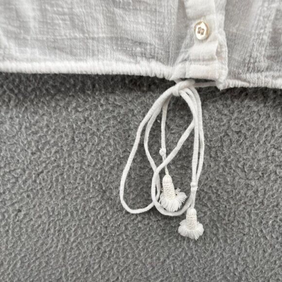 faithfull the brand blouse top tassels boho peasant resort beachy size 4 - Picture 3 of 12